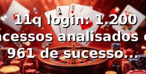📊 11q login: 1.200 acessos analisados e 96,1% de sucesso (2026)